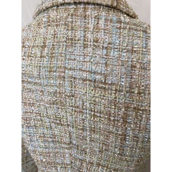 NWOT Jason Wu Jacket Coat Boucle Tweed Cream Double Breast Blazer Sequin… - Picture 6 of 10